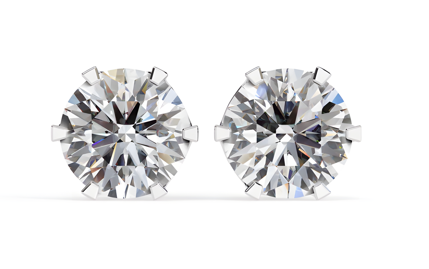 LGD Solitaire Ear Studs (2.58 cts) Round Stone DCER-23