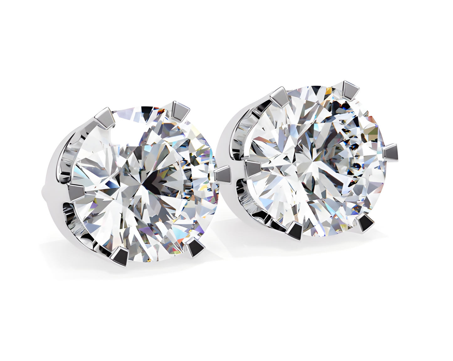 LGD Solitaire Ear Studs (2.58 cts) Round Stone DCER-23