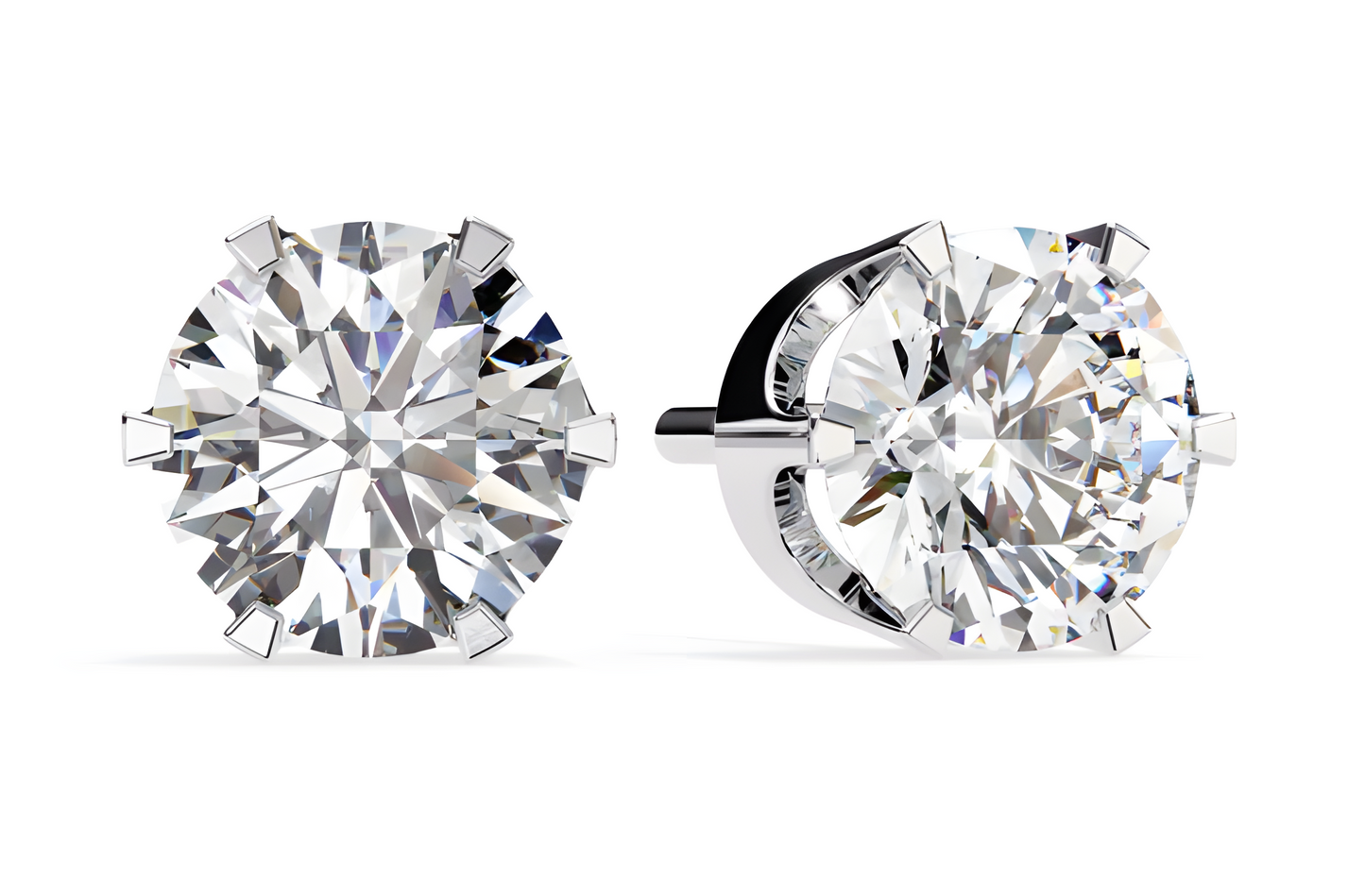 LGD Solitaire Ear Studs (2.58 cts) Round Stone DCER-23