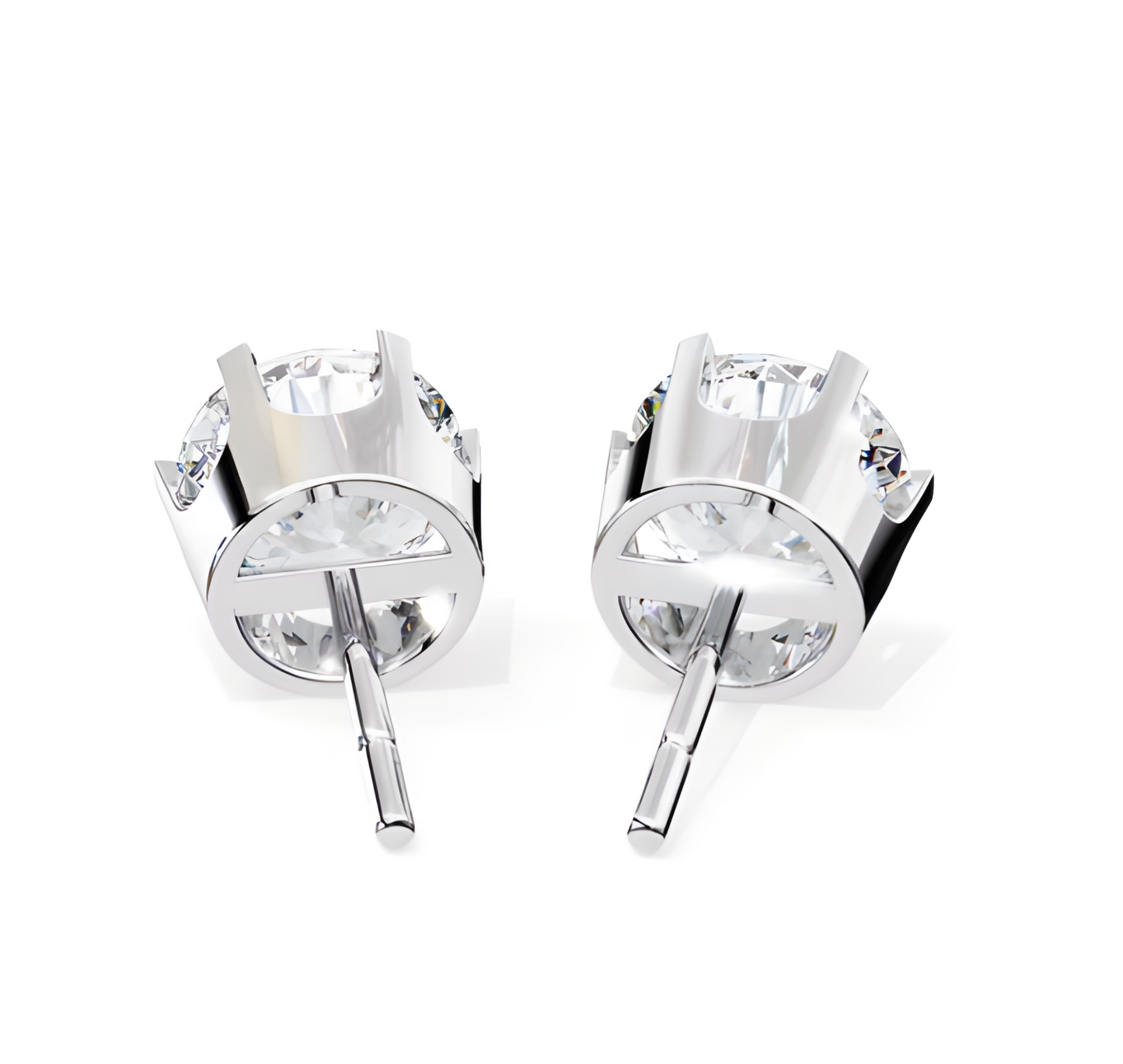 LGD Solitaire Ear Studs (2.58 cts) Round Stone DCER-23