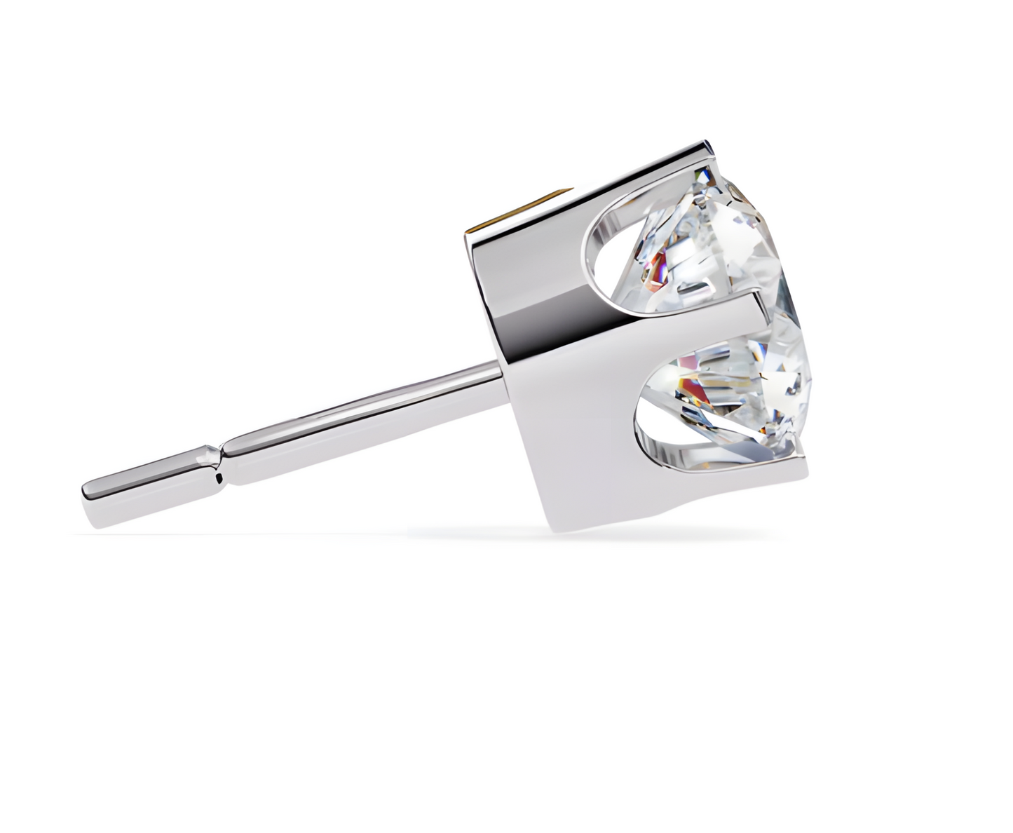 LGD Solitaire Ear Studs (2.58 cts) Round Stone DCER-23