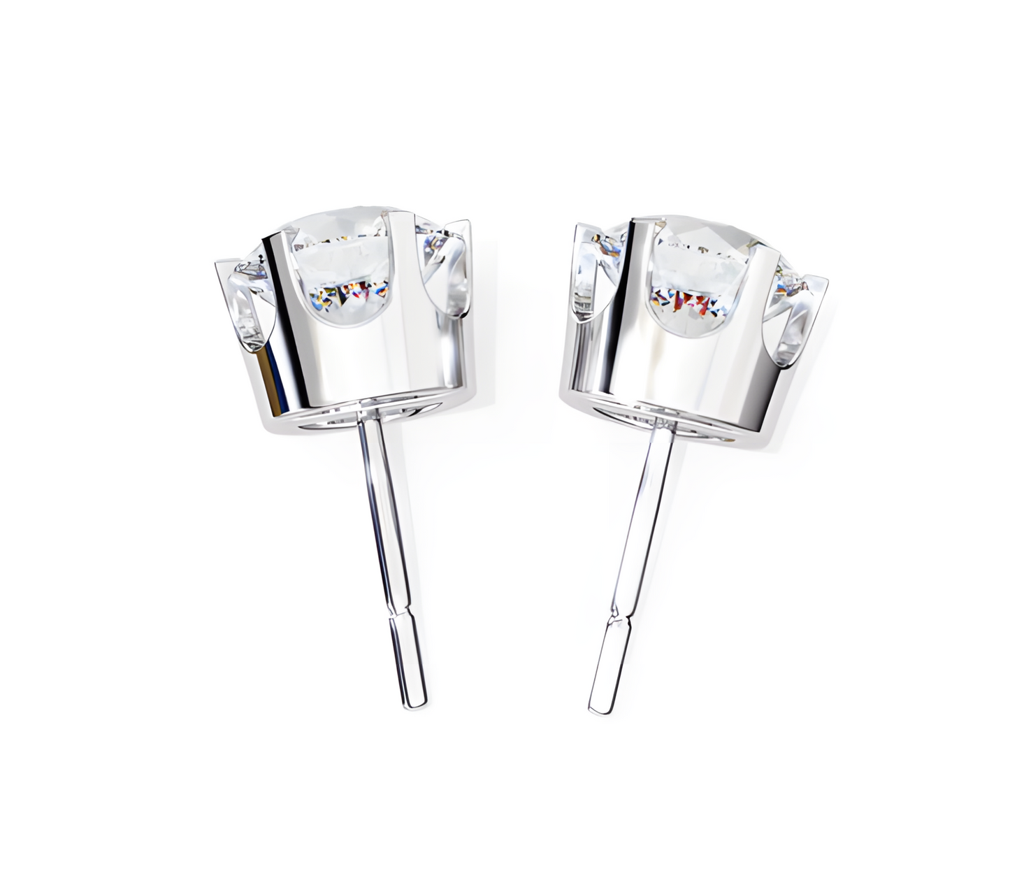LGD Solitaire Ear Studs (2.58 cts) Round Stone DCER-23
