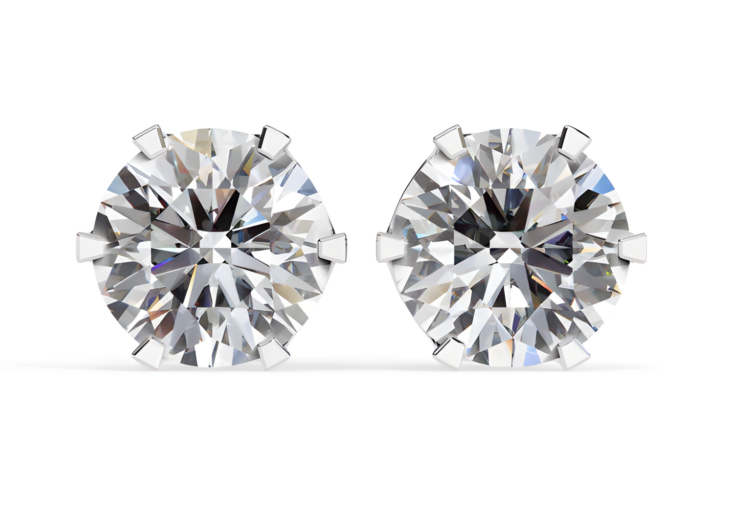LGD Solitaire Ear Studs (2.58 cts) Round Stone DCER-23