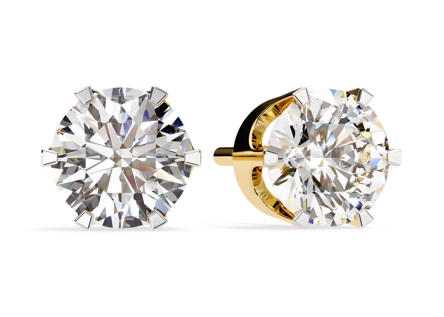 LGD Solitaire Ear Studs (2.58 cts) Round Stone DCER-23
