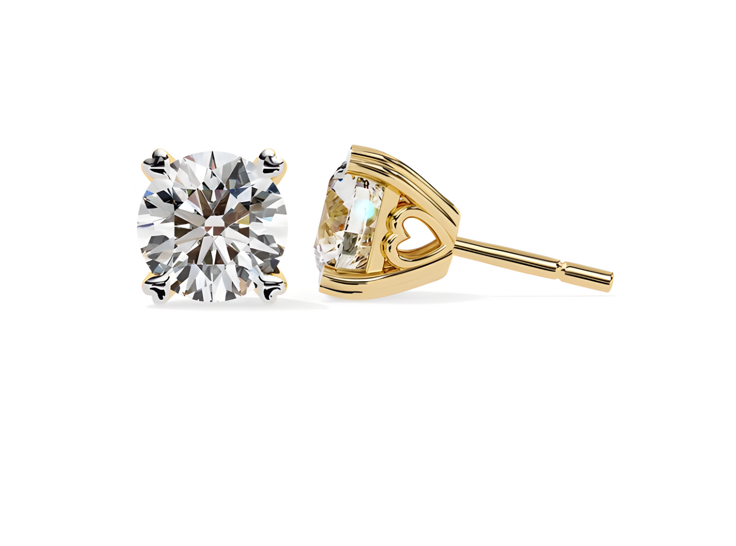 LGD Solitaire Ear Studs (3.00 cts) Round Stone DCER-24