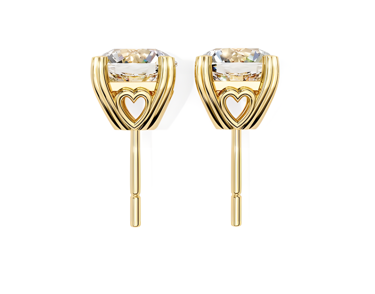 LGD Solitaire Ear Studs (3.00 cts) Round Stone DCER-24