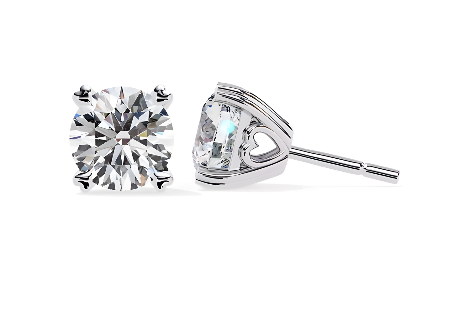 LGD Solitaire Ear Studs (3.00 cts) Round Stone DCER-24