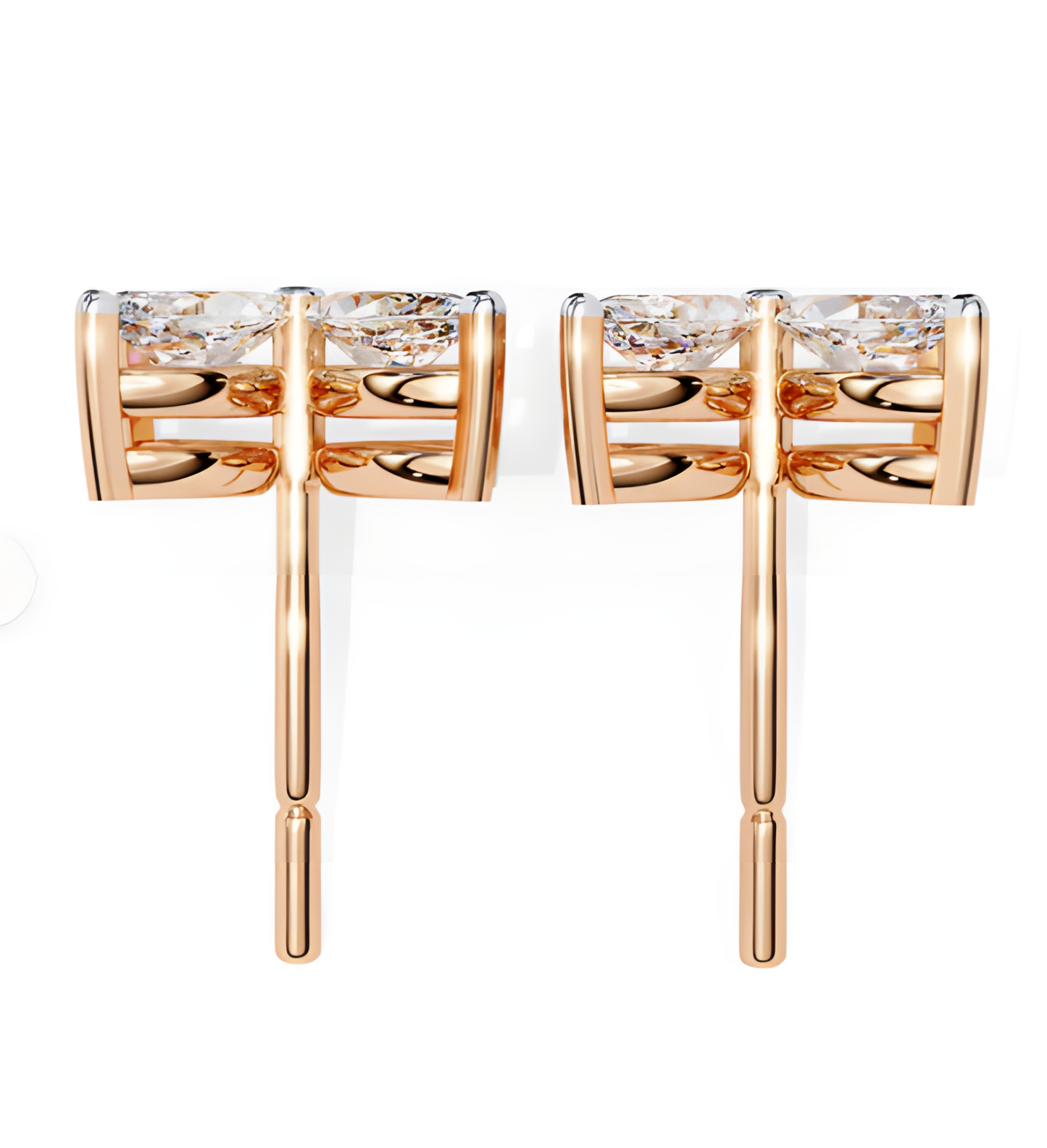 LGD Solitaire Ear Studs (0.88 cts) Marquise Flower Stone DCER-25