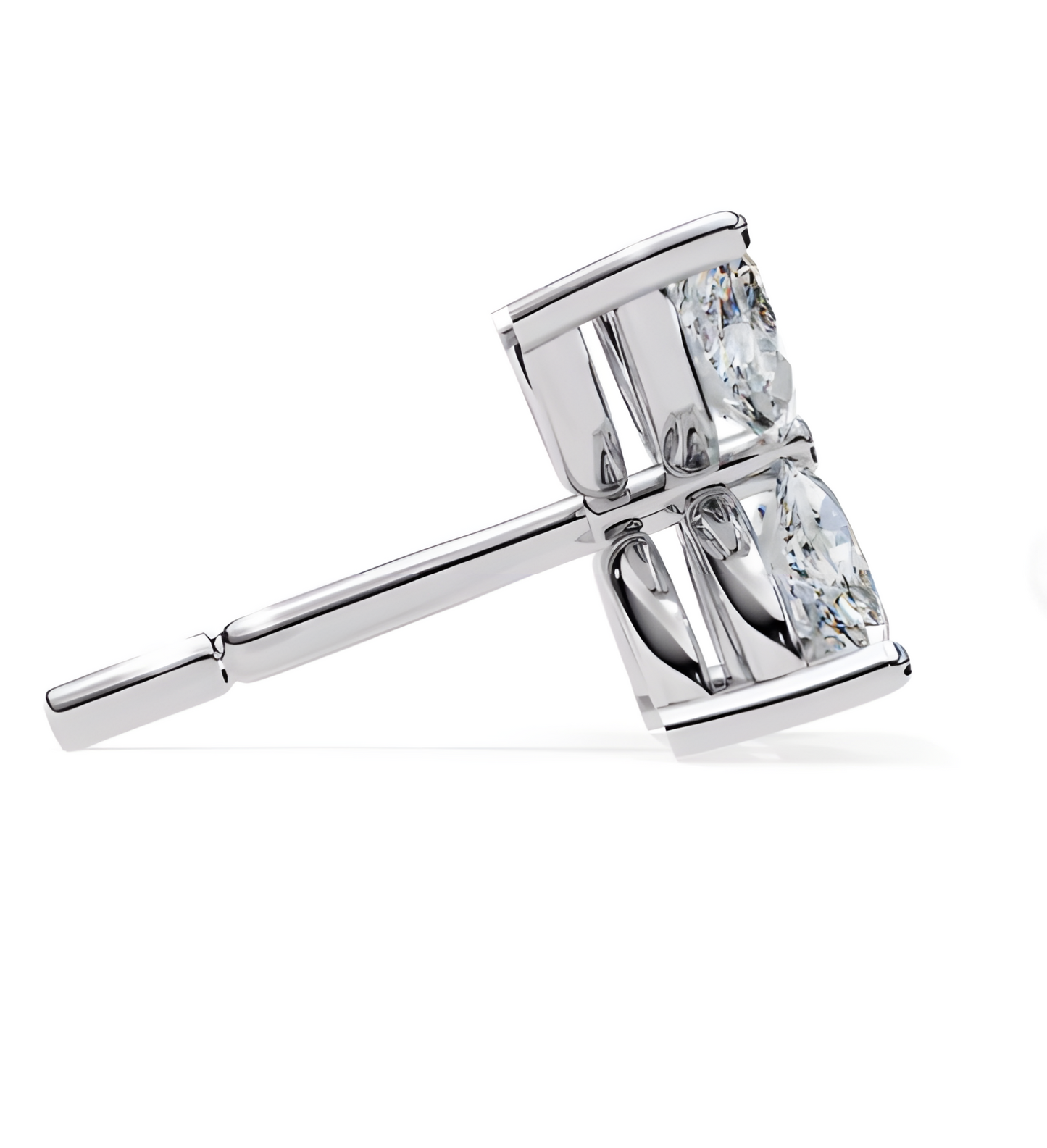 LGD Solitaire Ear Studs (0.88 cts) Marquise Flower Stone DCER-25