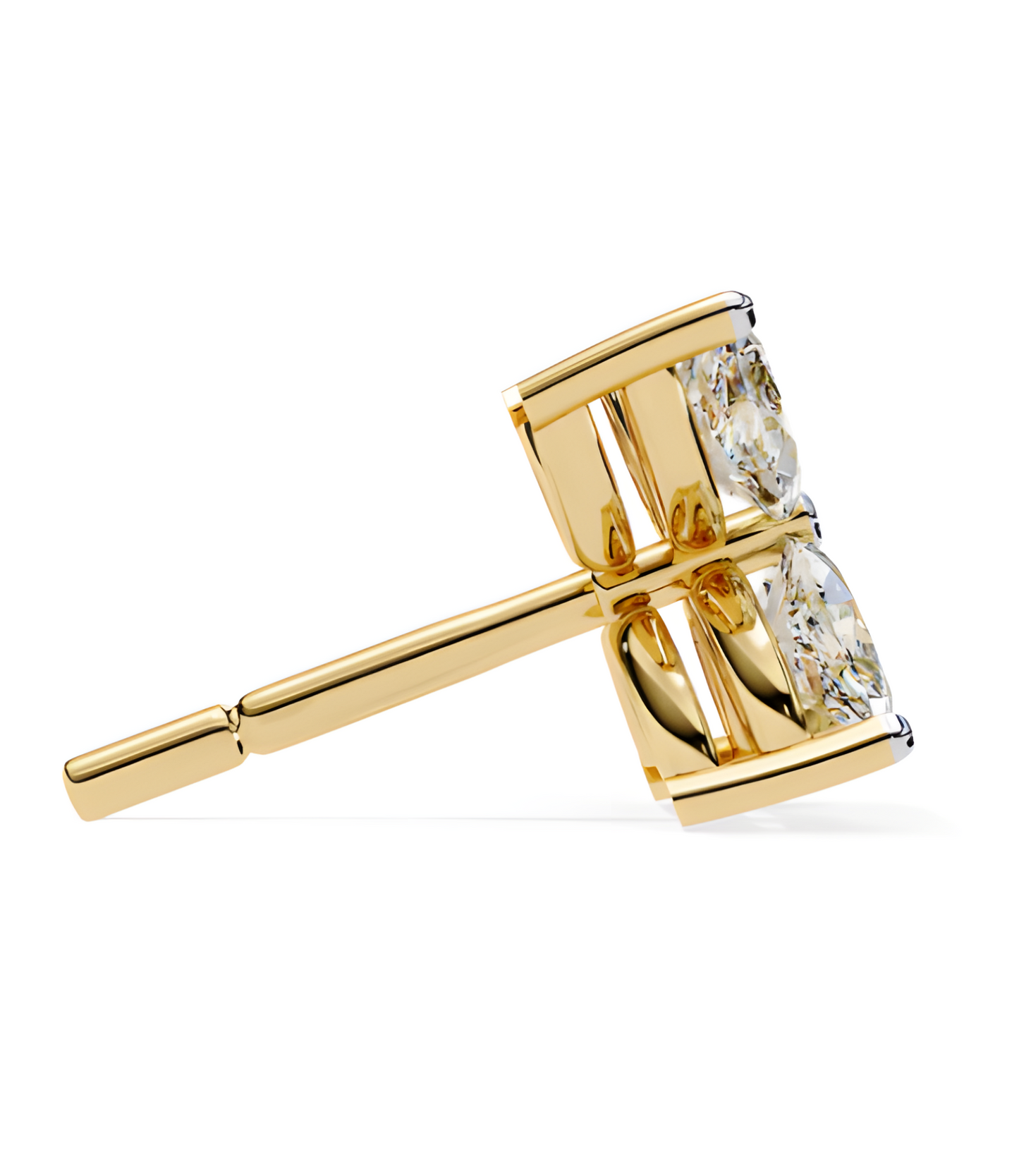 LGD Solitaire Ear Studs (0.88 cts) Marquise Flower Stone DCER-25