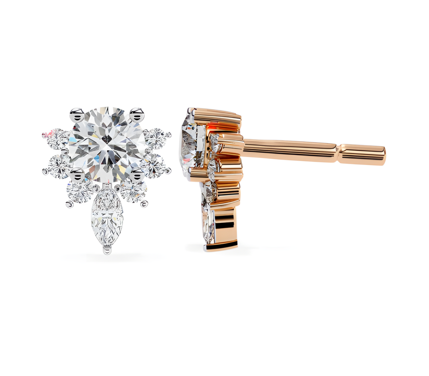 LGD Solitaire Ear Studs (0.70 cts) Round Stone DCER-27