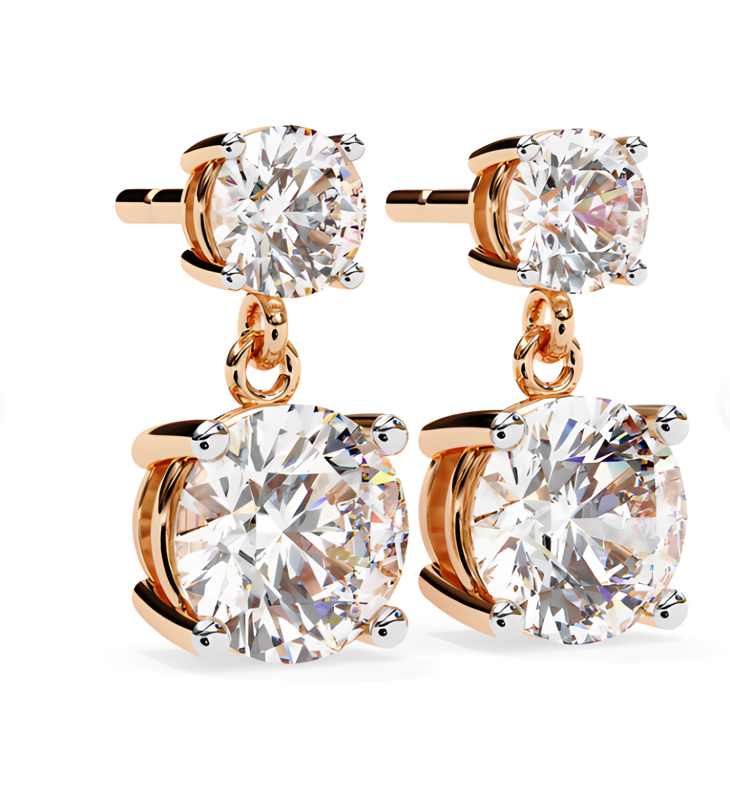 LGD Solitaire Ear Studs (2.89 cts) Round Stone DCER-13