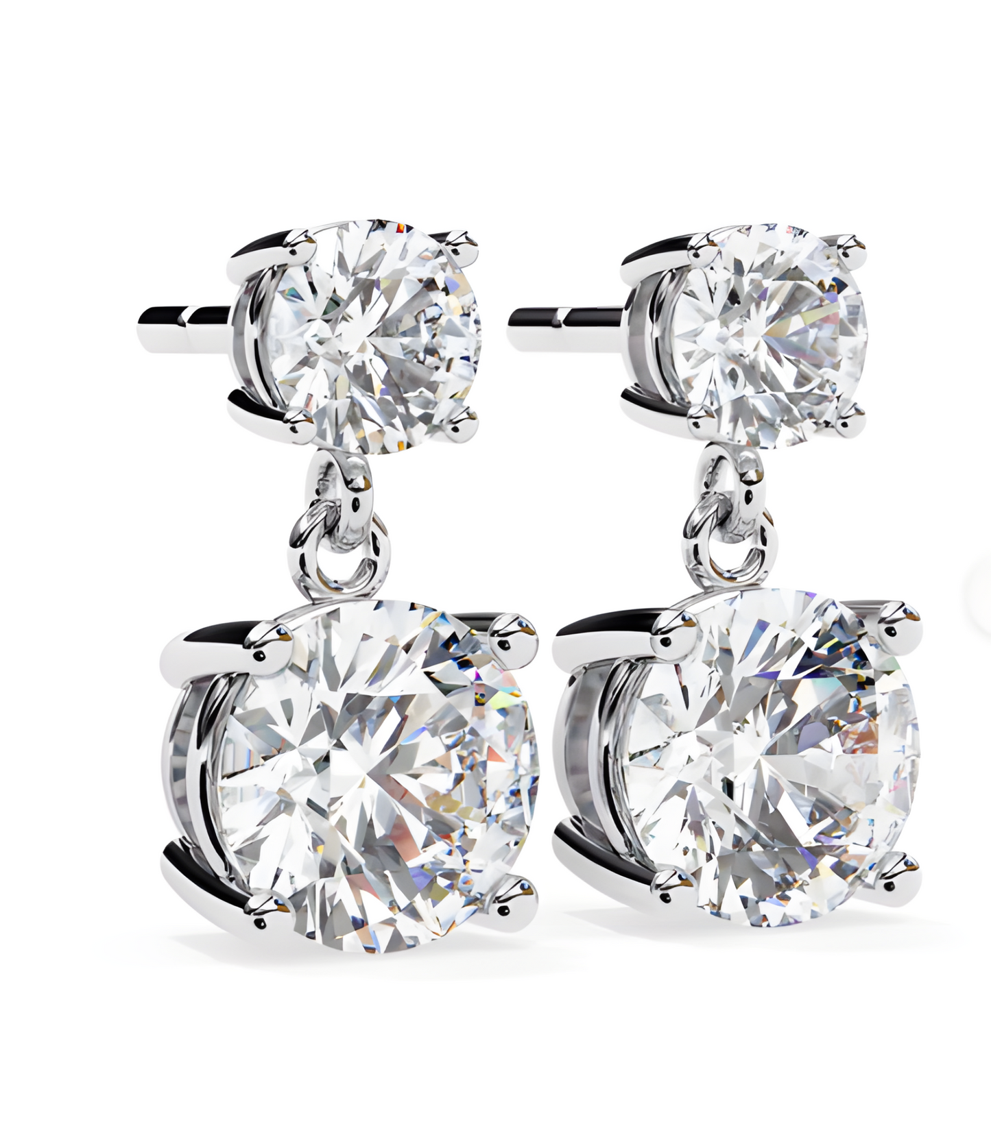 LGD Solitaire Ear Studs (2.89 cts) Round Stone DCER-13