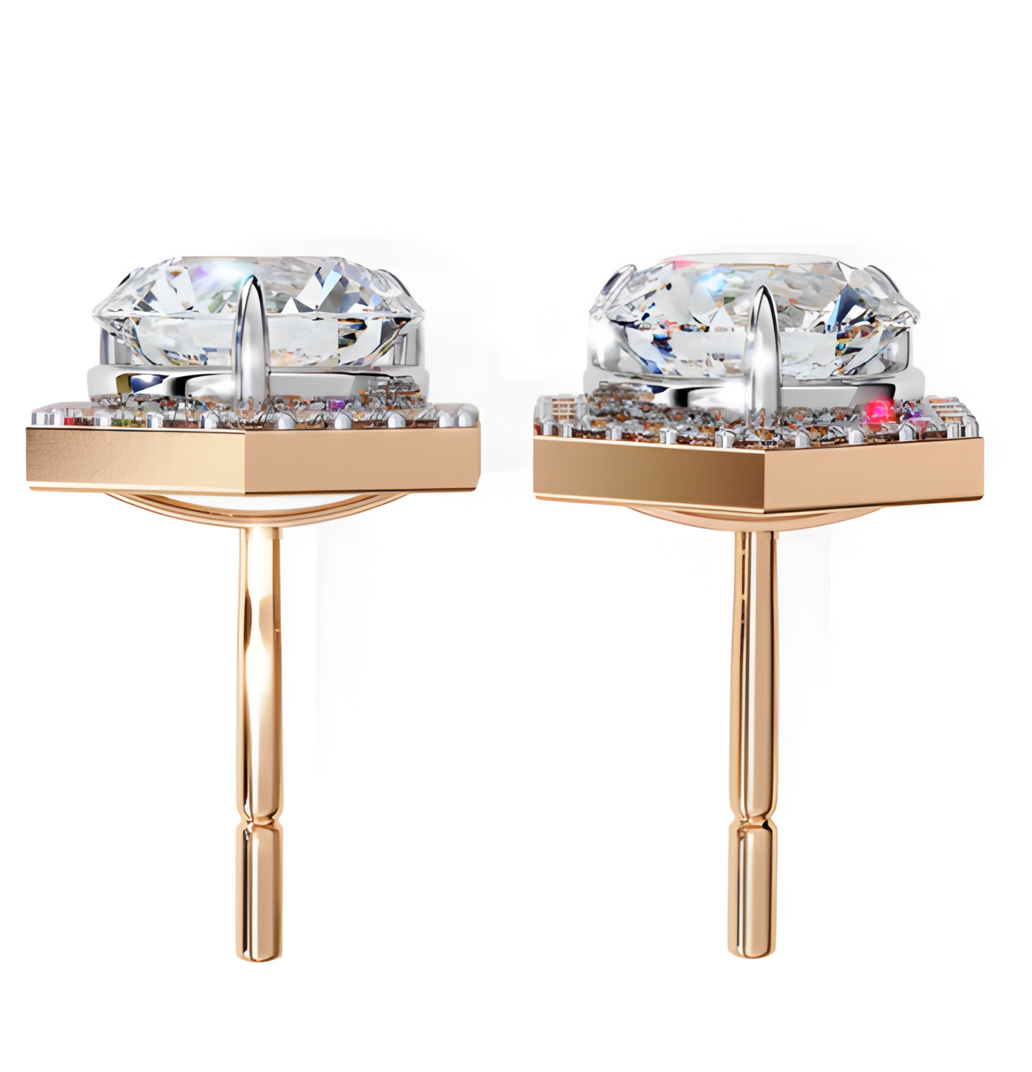 LGD Solitaire Ear Studs (2.36 cts) Hexagonal DCER-28