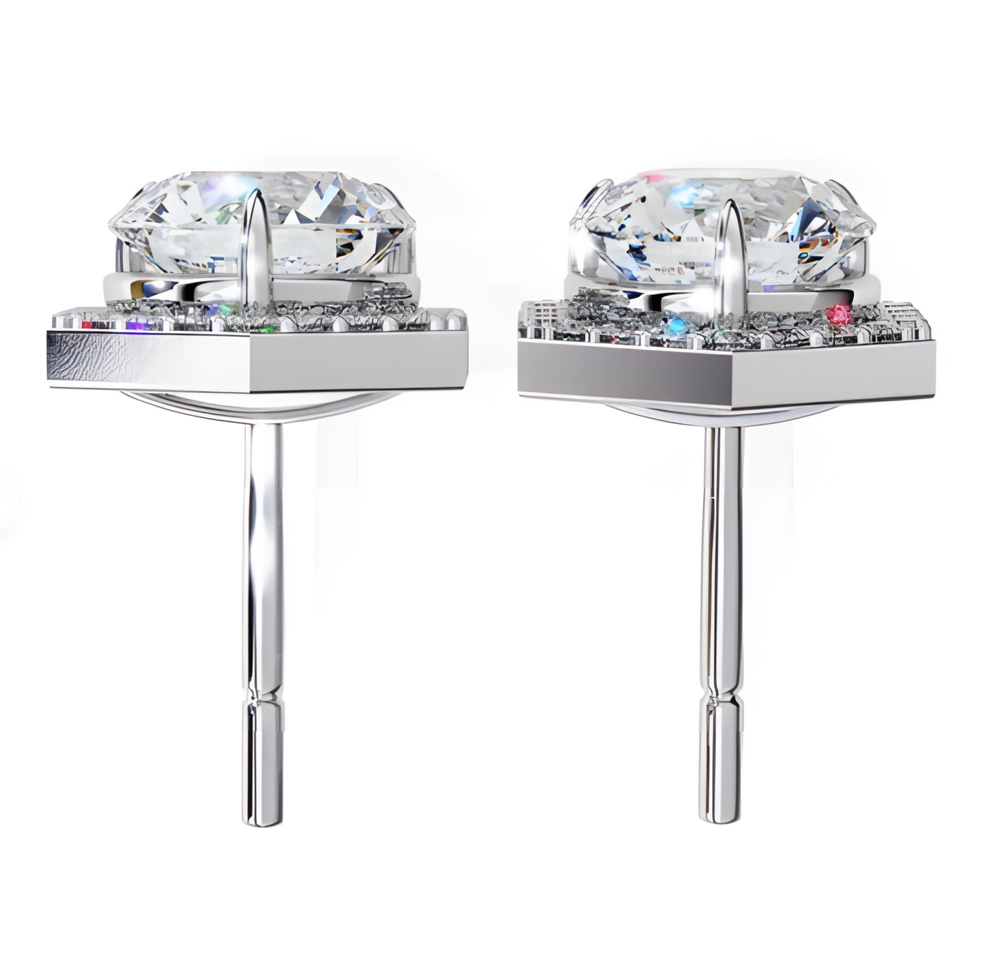 LGD Solitaire Ear Studs (2.36 cts) Hexagonal DCER-28