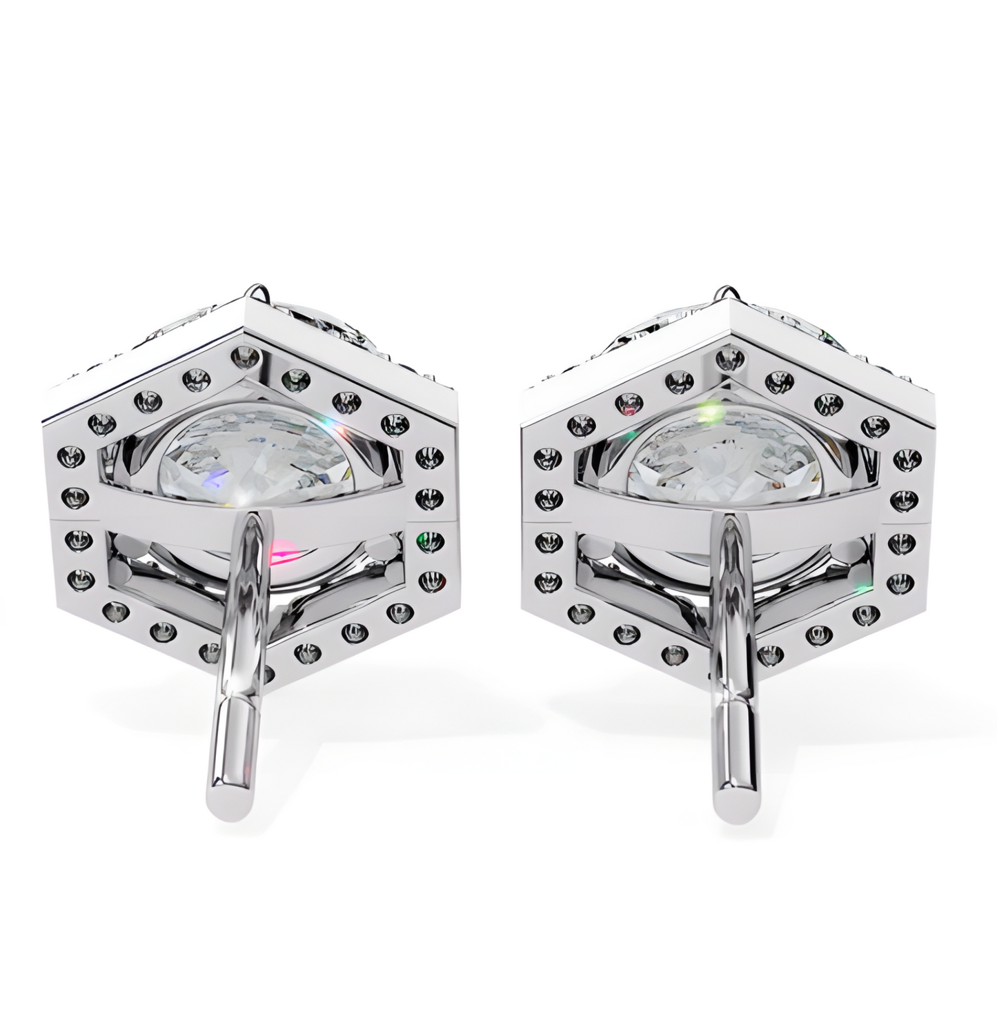 LGD Solitaire Ear Studs (2.36 cts) Hexagonal DCER-28