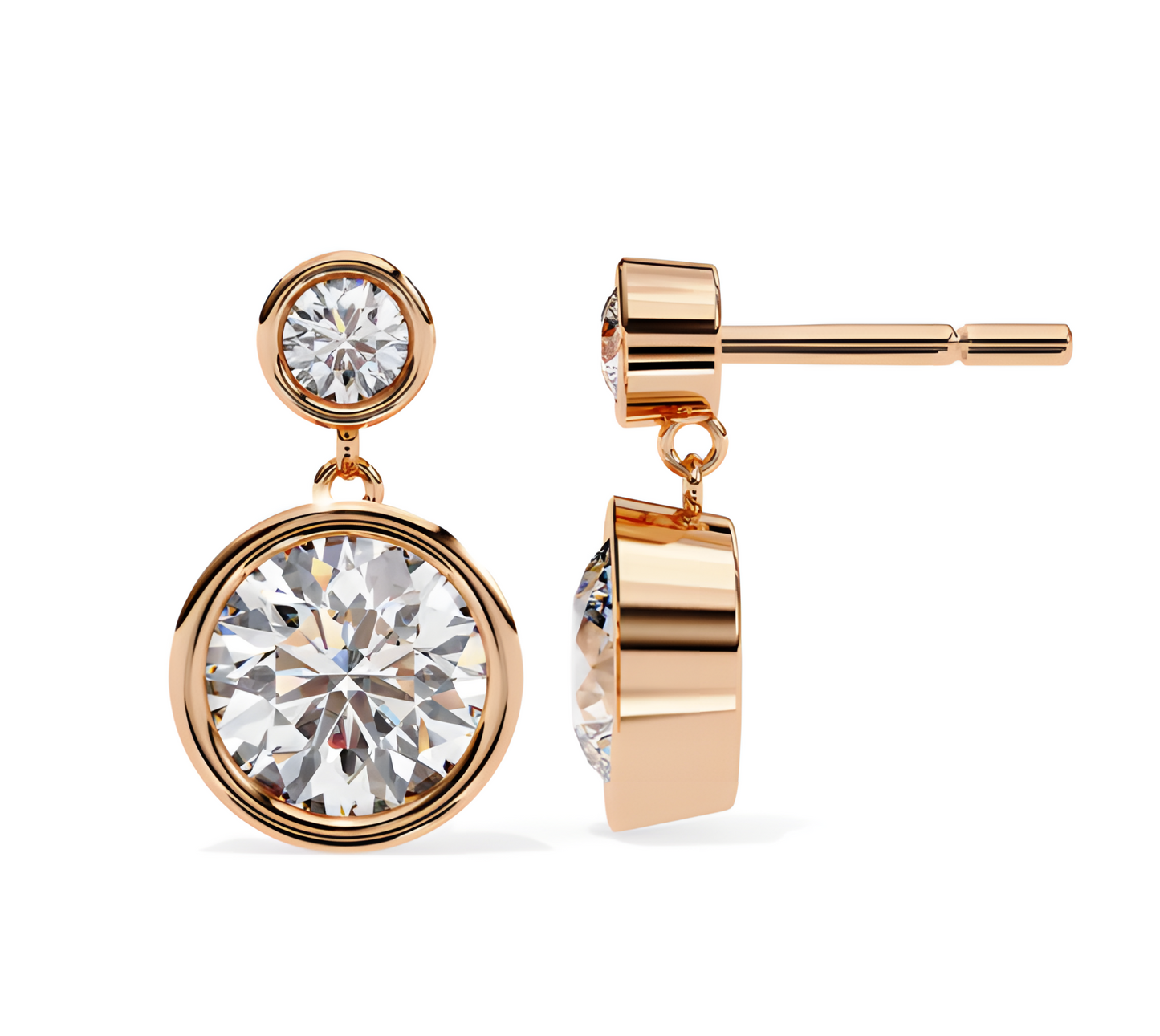 LGD Solitaire Ear Studs (1.76 cts) Round Stone DCER-30