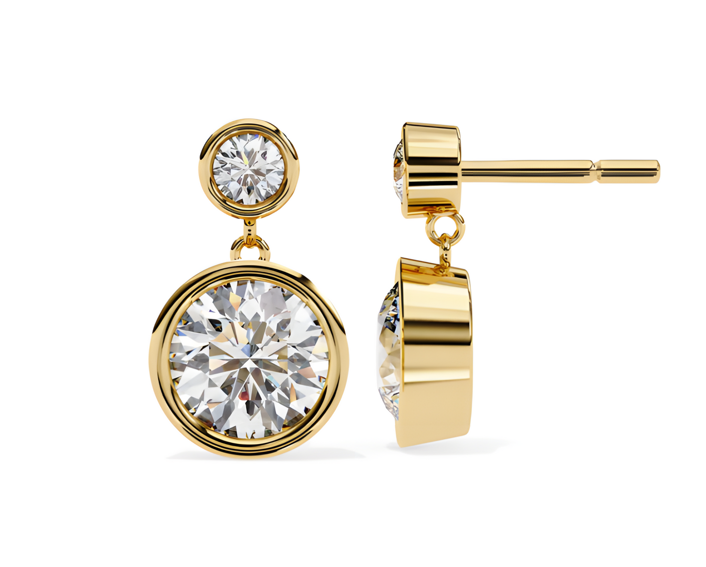 LGD Solitaire Ear Studs (1.76 cts) Round Stone DCER-30
