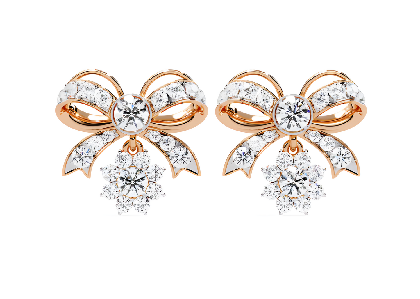 LGD Solitaire Ear Studs (2.22 cts) Round Stone DCER-32