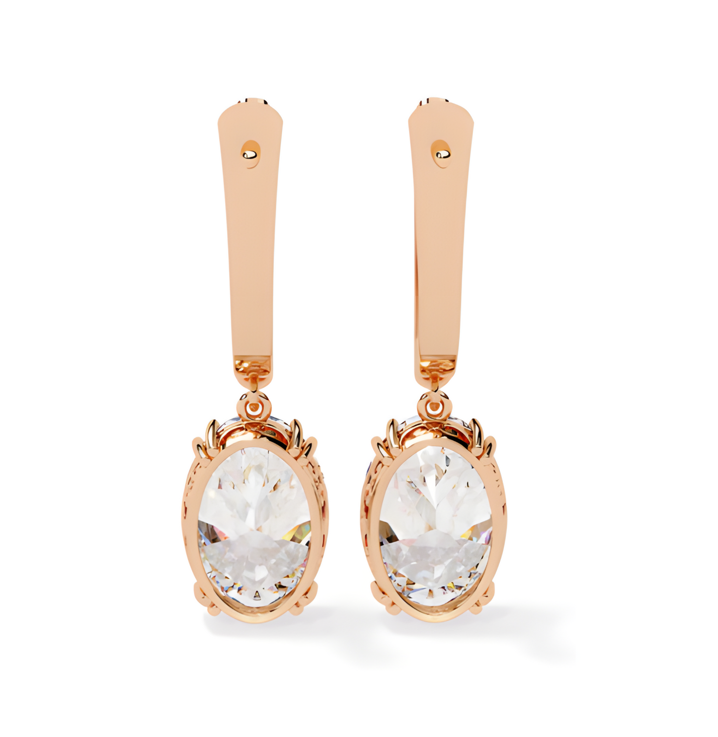 LGD Solitaire Ear Studs (1.62 cts) Oval Stone DCER-34