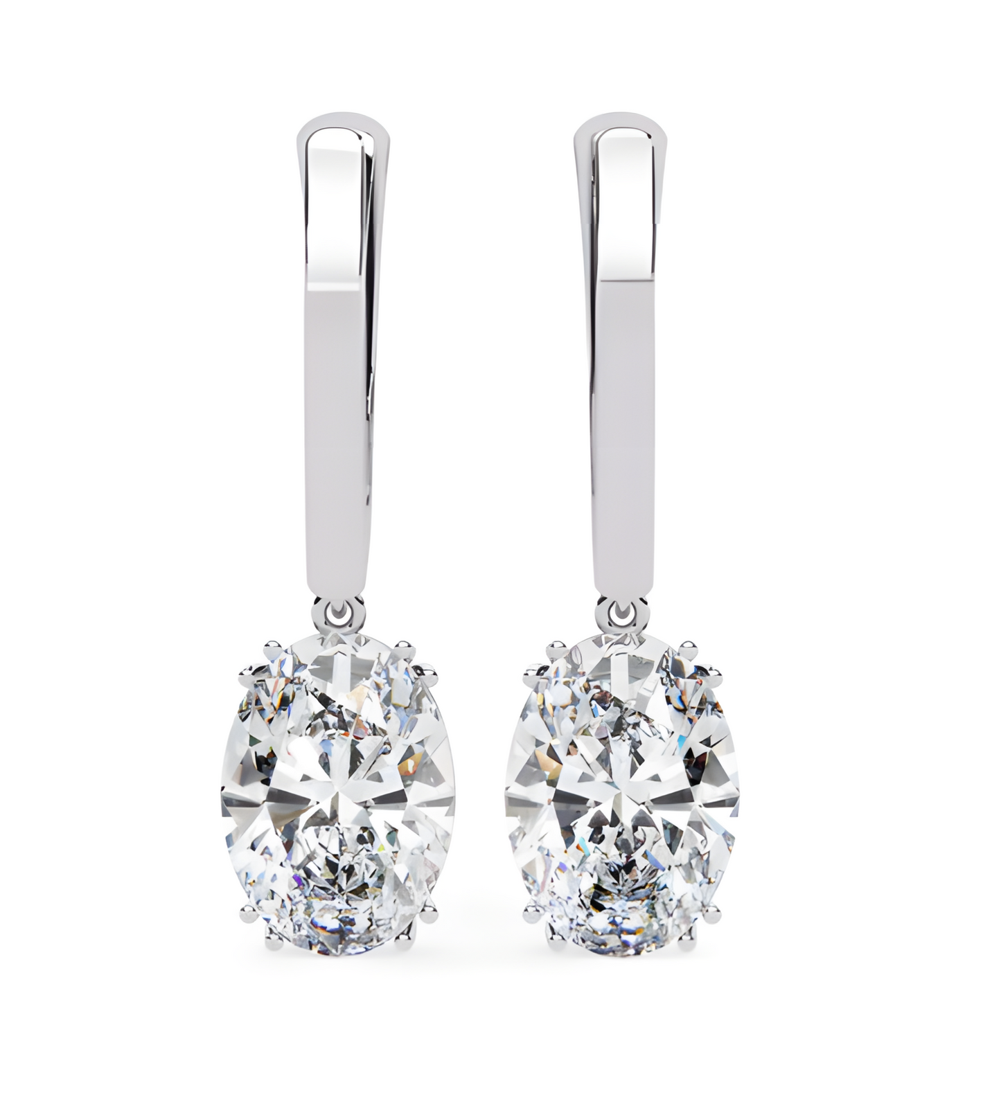 LGD Solitaire Ear Studs (1.62 cts) Oval Stone DCER-34