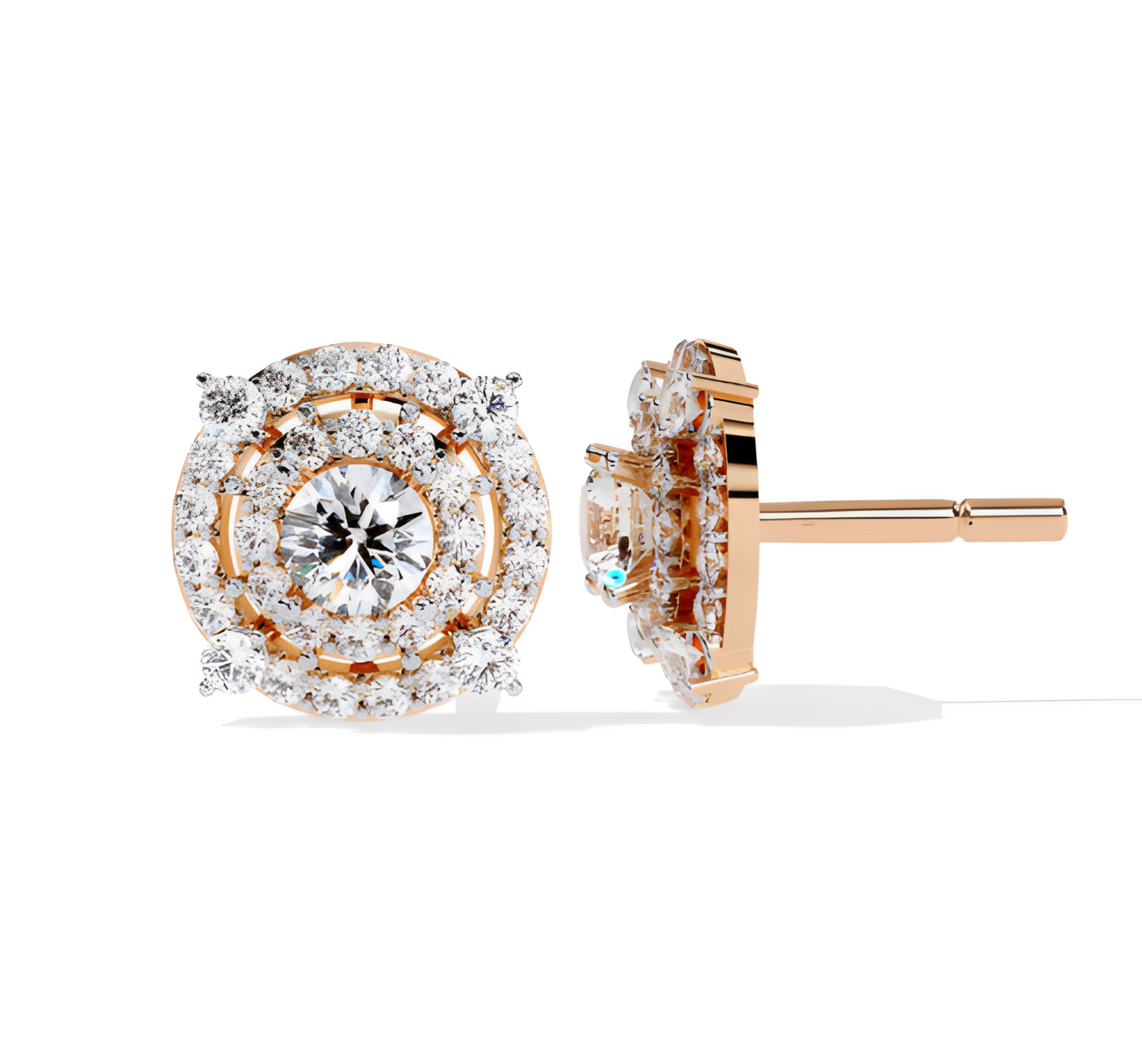LGD Solitaire Ear Studs (2.32 cts) Round Stone DCER-36