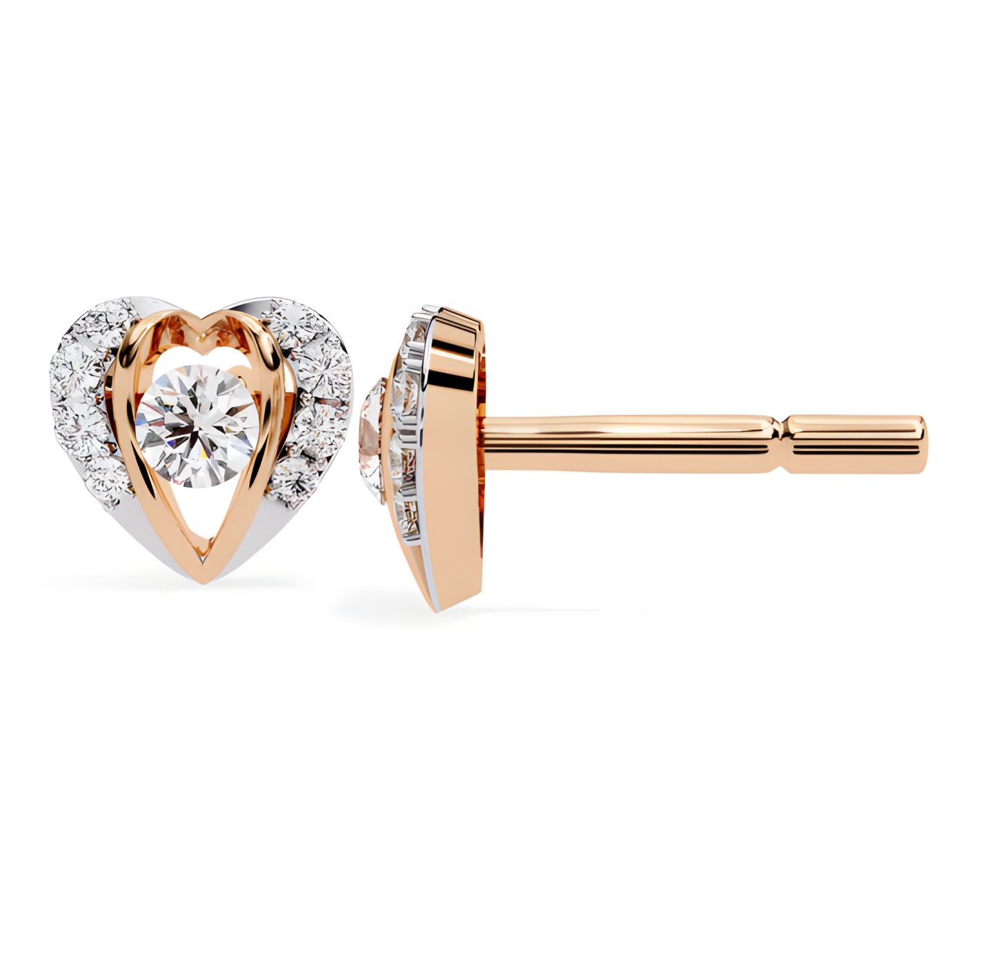 LGD Solitaire Ear Studs (1.00 cts) Round Stone DCER-38