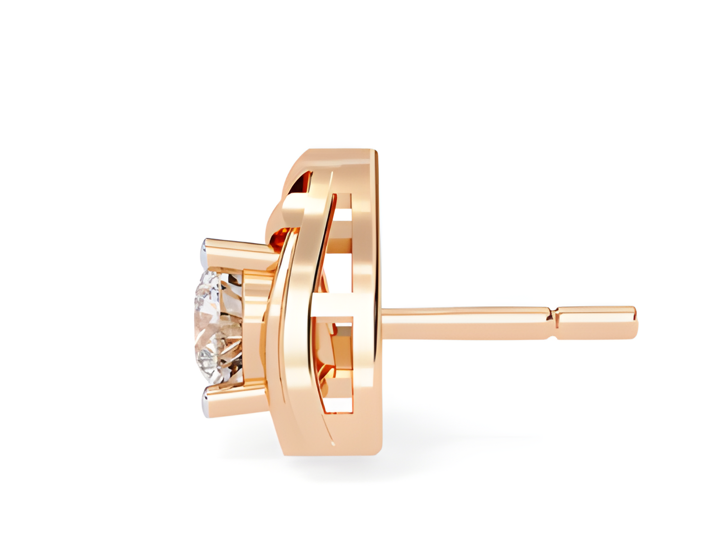 LGD Solitaire Ear Studs (0.60 cts) Round Stone DCER-41