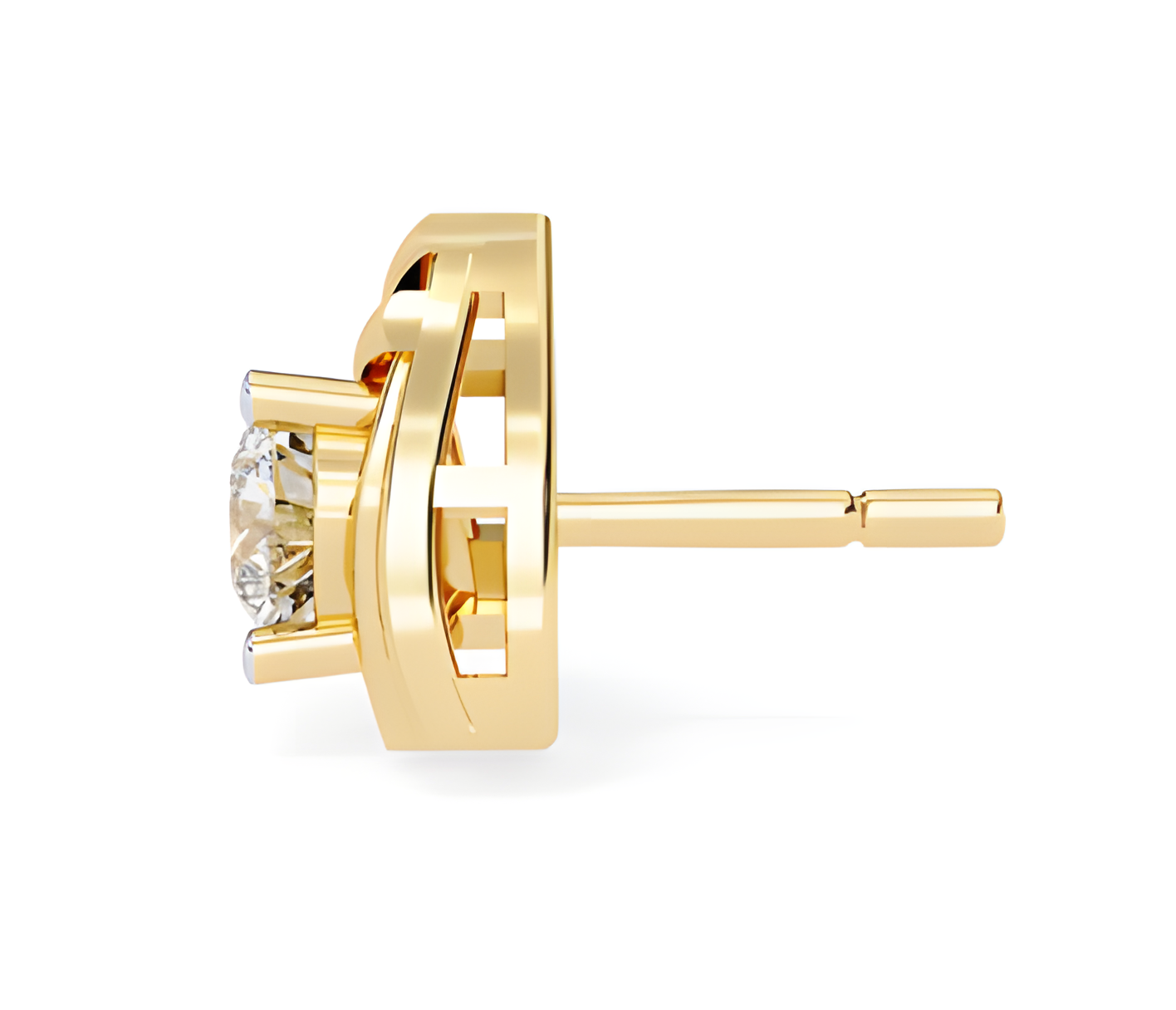 LGD Solitaire Ear Studs (0.60 cts) Round Stone DCER-41