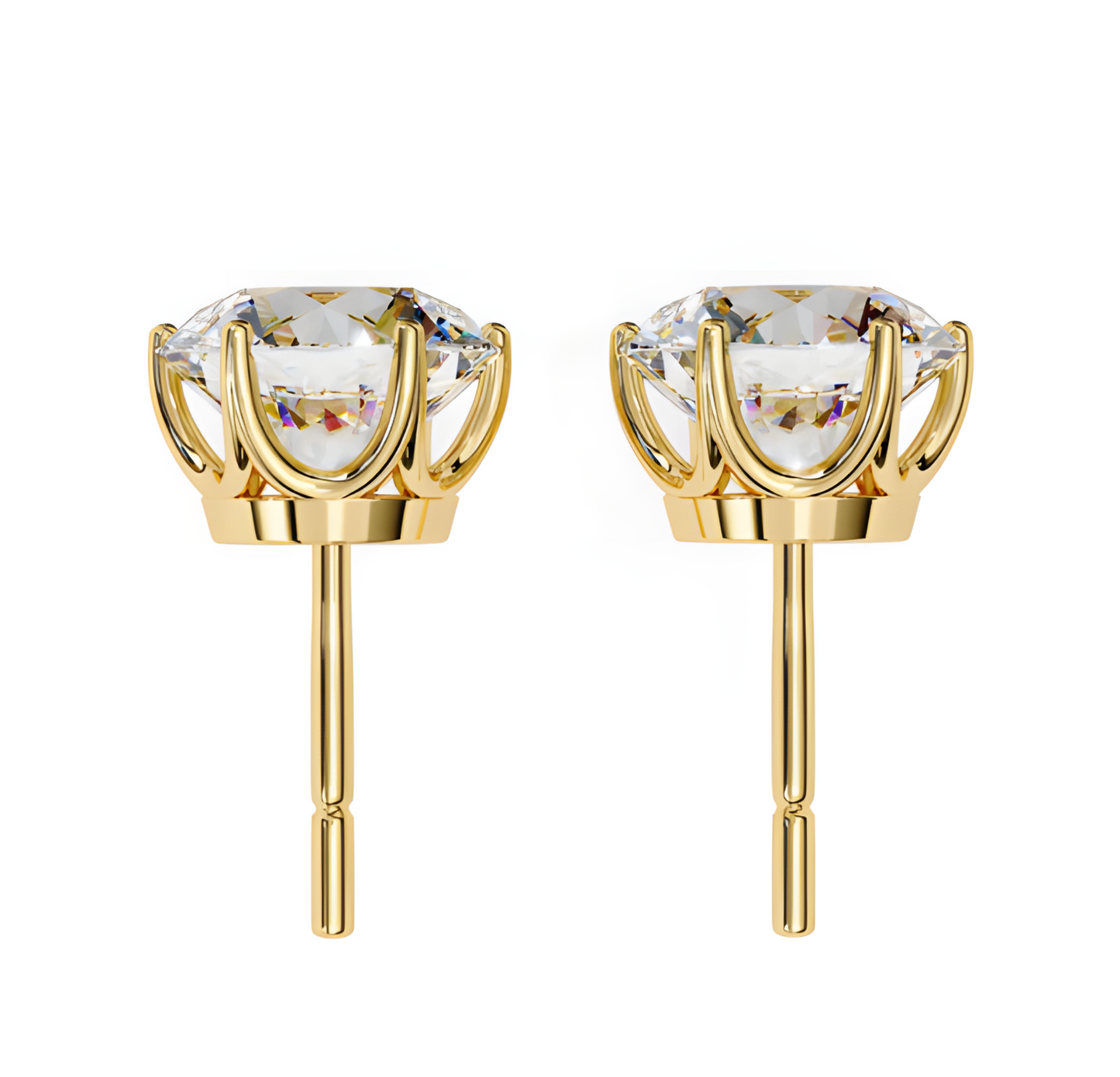LGD Solitaire Ear Studs (2.30 cts) Round Stone DCER-14