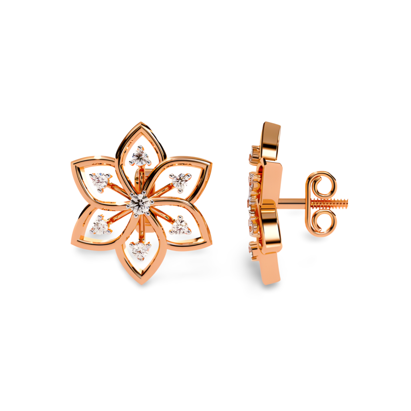 LGD Solitaire Ear Studs (0.12 cts) Round Stone DCER-42
