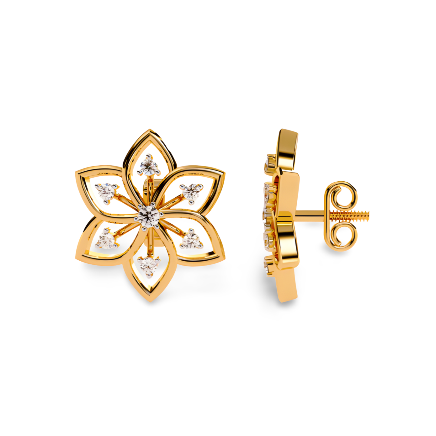 LGD Solitaire Ear Studs (0.12 cts) Round Stone DCER-42