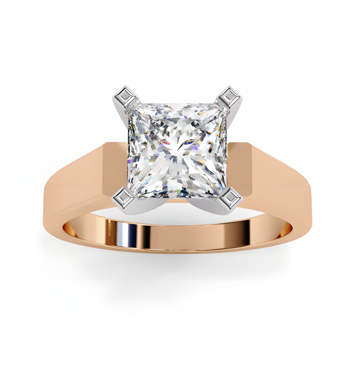 LGD Solitaire Ring Princess Stone (1.50ct) In 14K Gold