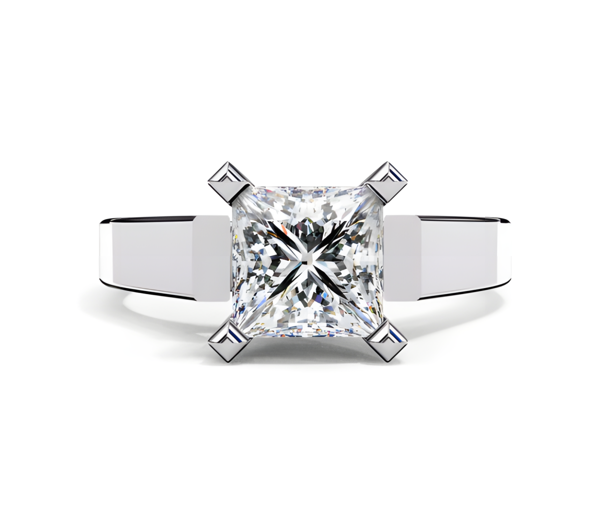 LGD Solitaire Ring Princess Stone (1.50ct) In 14K Gold
