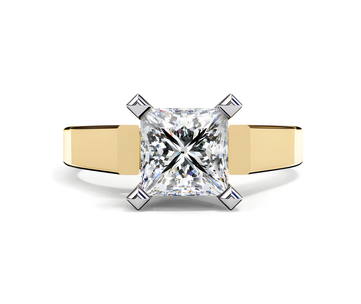 LGD Solitaire Ring Princess Stone (1.50ct) In 14K Gold