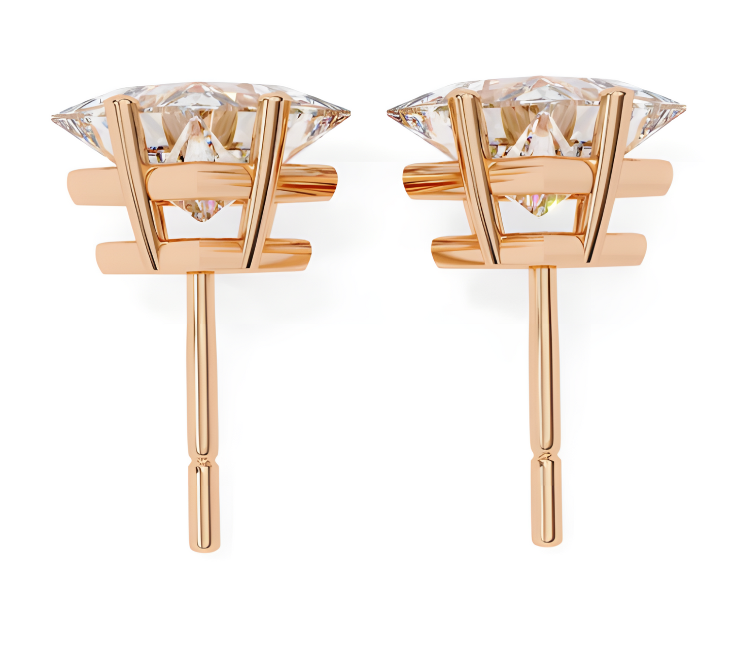 LGD Solitaire Ear Studs (2.10 cts) Princess Stone DCER-1