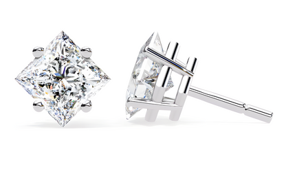 LGD Solitaire Ear Studs (2.10 cts) Princess Stone DCER-1