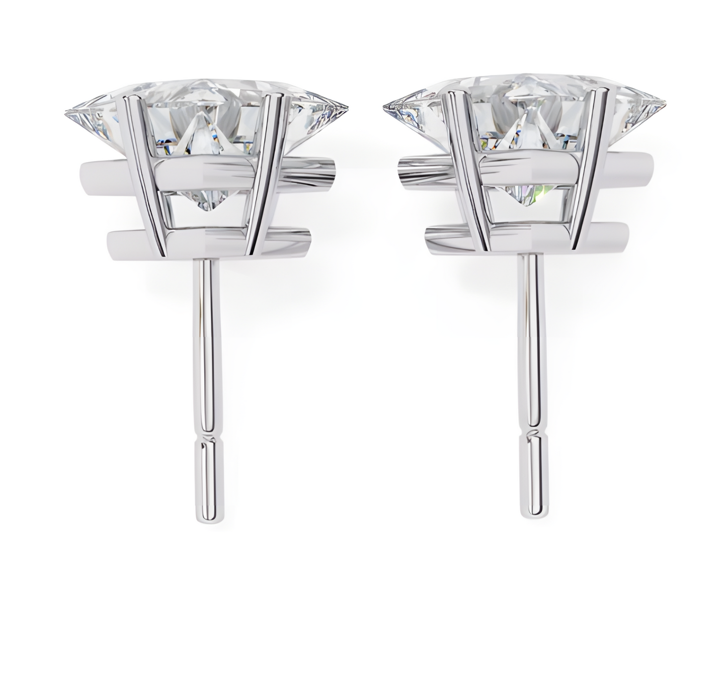 LGD Solitaire Ear Studs (2.10 cts) Princess Stone DCER-1