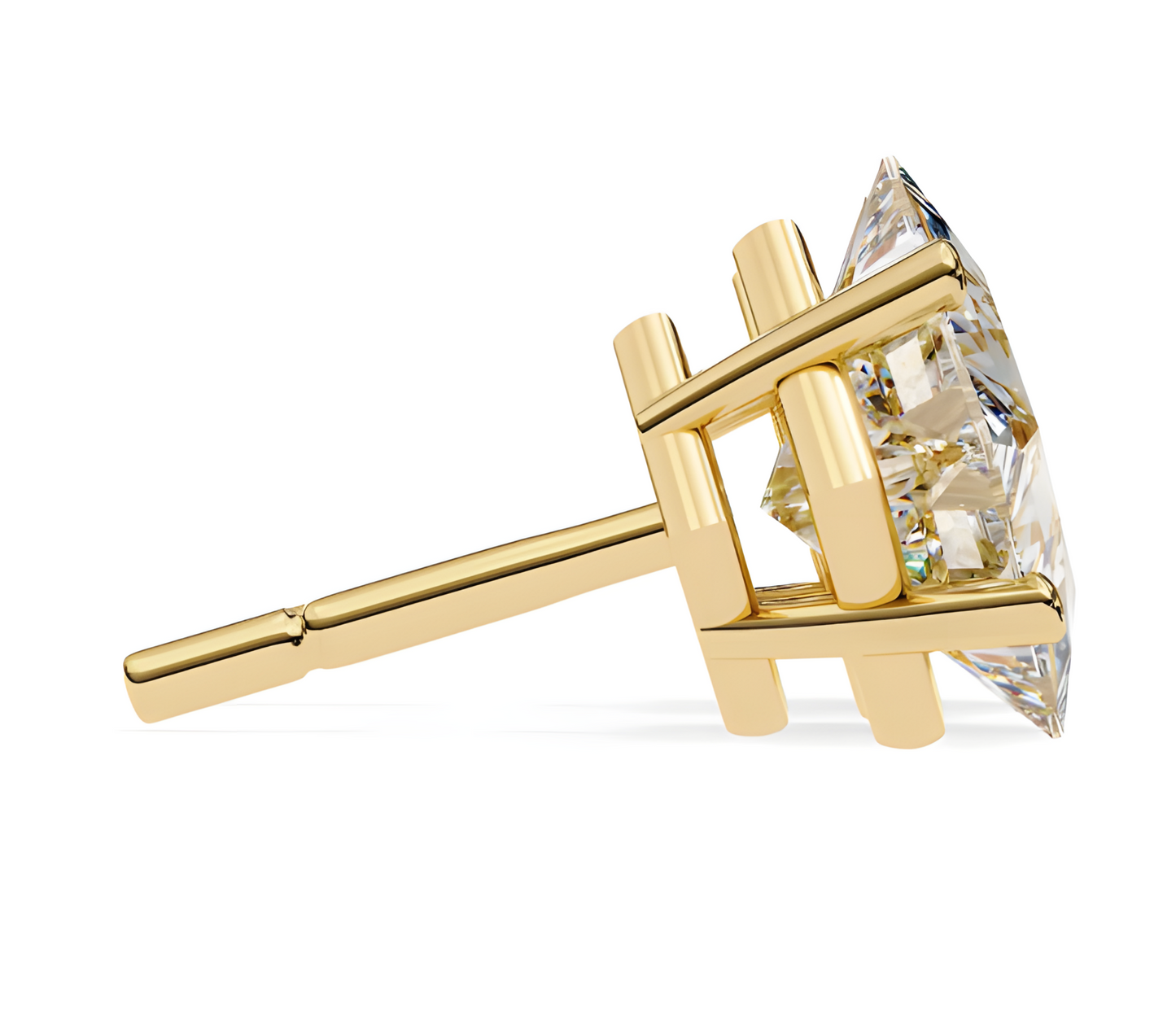 LGD Solitaire Ear Studs (2.10 cts) Princess Stone DCER-1