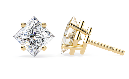 LGD Solitaire Ear Studs (2.10 cts) Princess Stone DCER-1