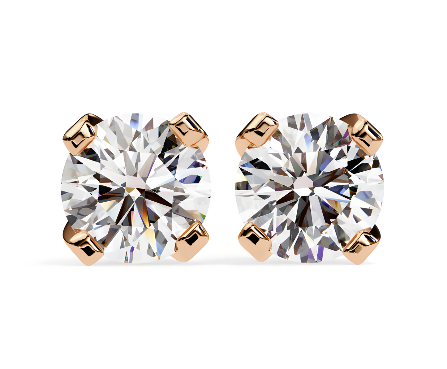 LGD Solitaire Ear Studs (2.40 cts) Round Stone DCER-3