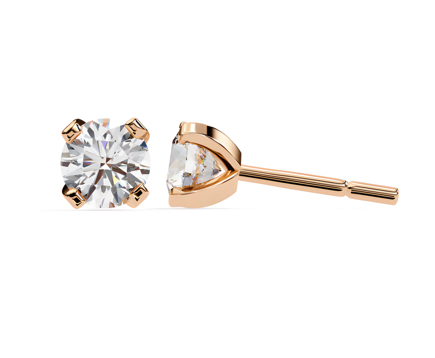 LGD Solitaire Ear Studs (2.40 cts) Round Stone DCER-3