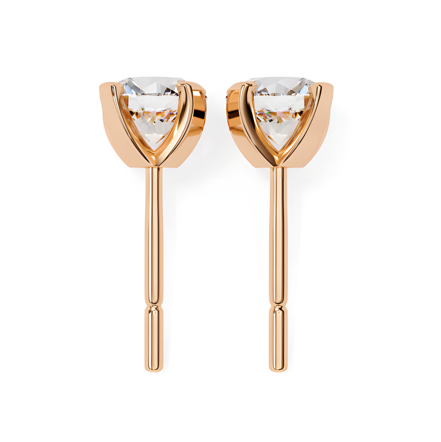 LGD Solitaire Ear Studs (2.40 cts) Round Stone DCER-3
