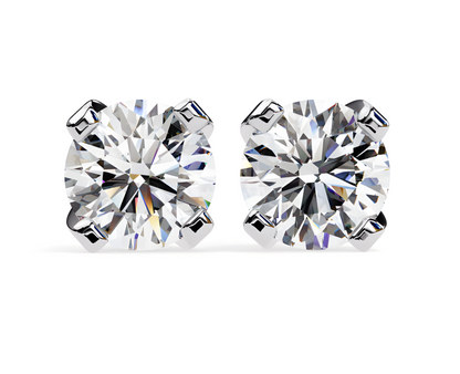 LGD Solitaire Ear Studs (2.40 cts) Round Stone DCER-3