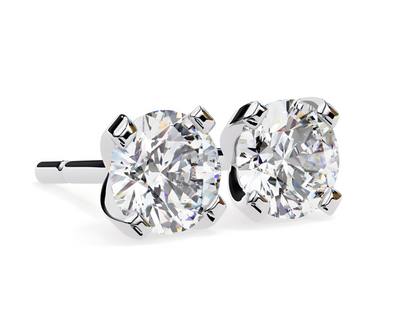 LGD Solitaire Ear Studs (2.40 cts) Round Stone DCER-3