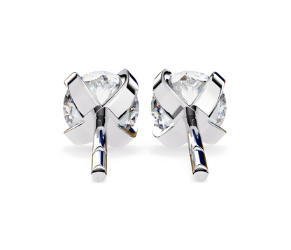 LGD Solitaire Ear Studs (2.40 cts) Round Stone DCER-3