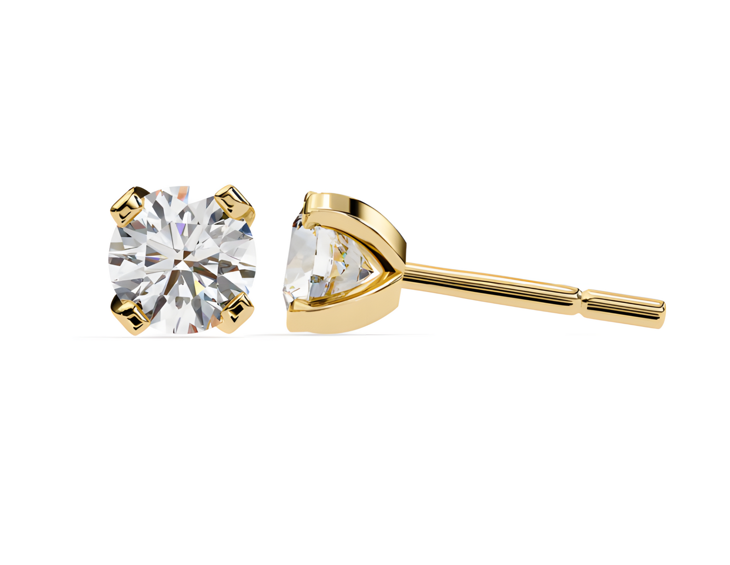 LGD Solitaire Ear Studs (2.40 cts) Round Stone DCER-3