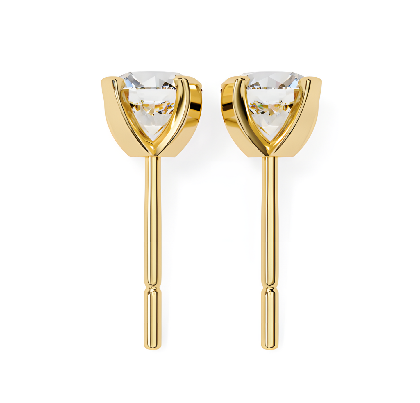 LGD Solitaire Ear Studs (2.40 cts) Round Stone DCER-3