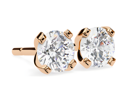 LGD Solitaire Ear Studs (2.40 cts) Round Stone DCER-3