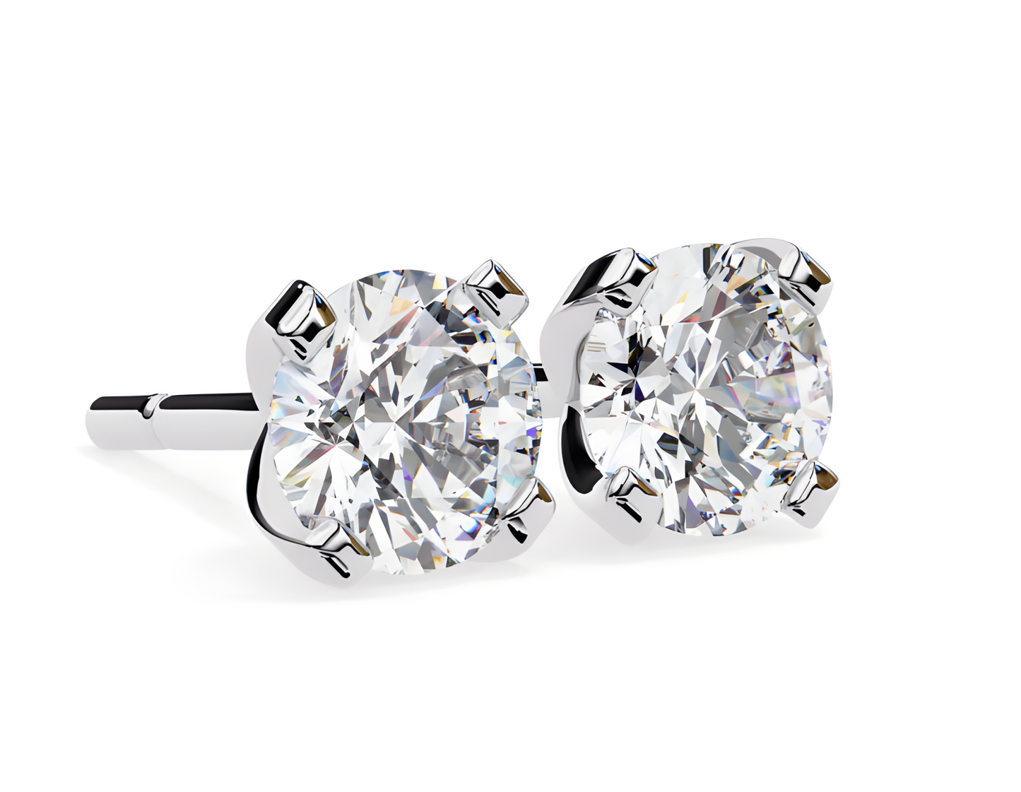 LGD Solitaire Ear Studs (2.40 cts) Round Stone DCER-3